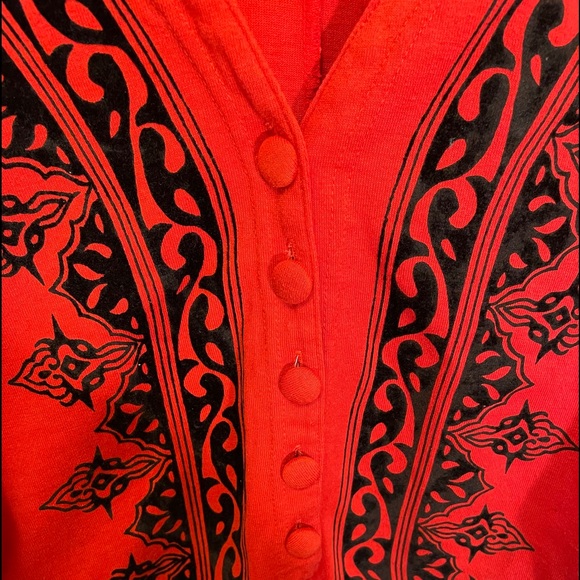 Size M Red Vintage Sweater Cardigan Circus Tamer Style - Picture 12 of 15